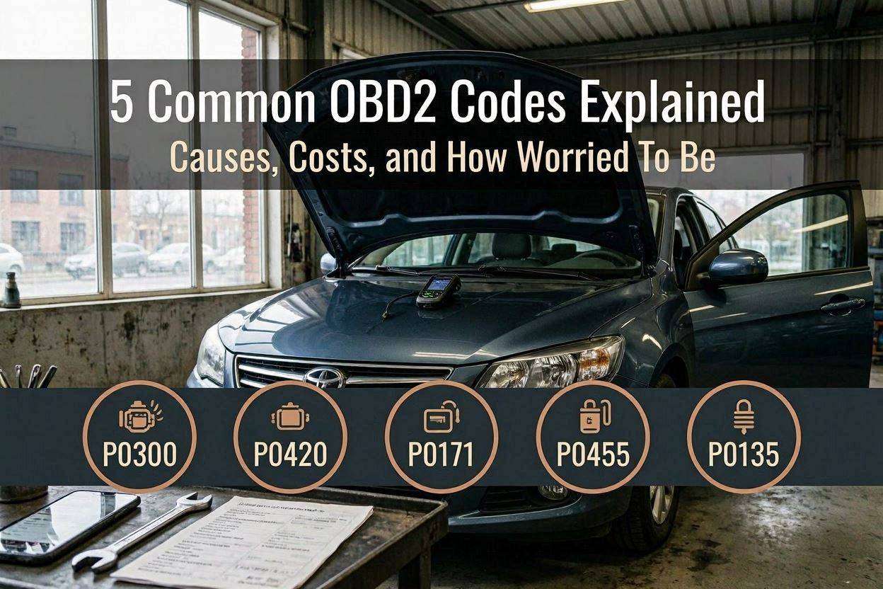 5 Common OBD2 Codes Explained: Causes, Costs, and How Worried to Be