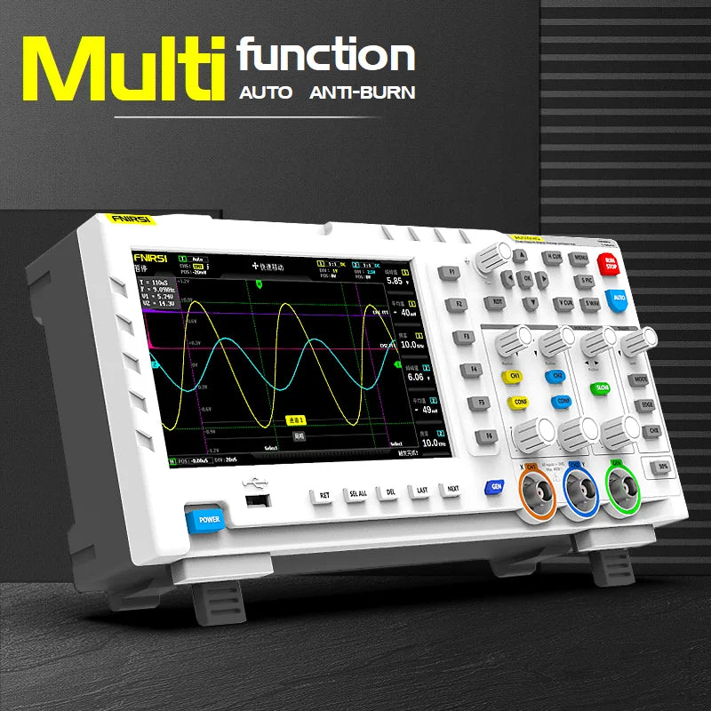 FNIRSI 1014D Digital Oscilloscope 2 In 1 Dual Channel Input Signal Generator 100MHz* 2 Analog Bandwidth 1GSa/s Sampling Rate Blackbox Automotive Diagnostics