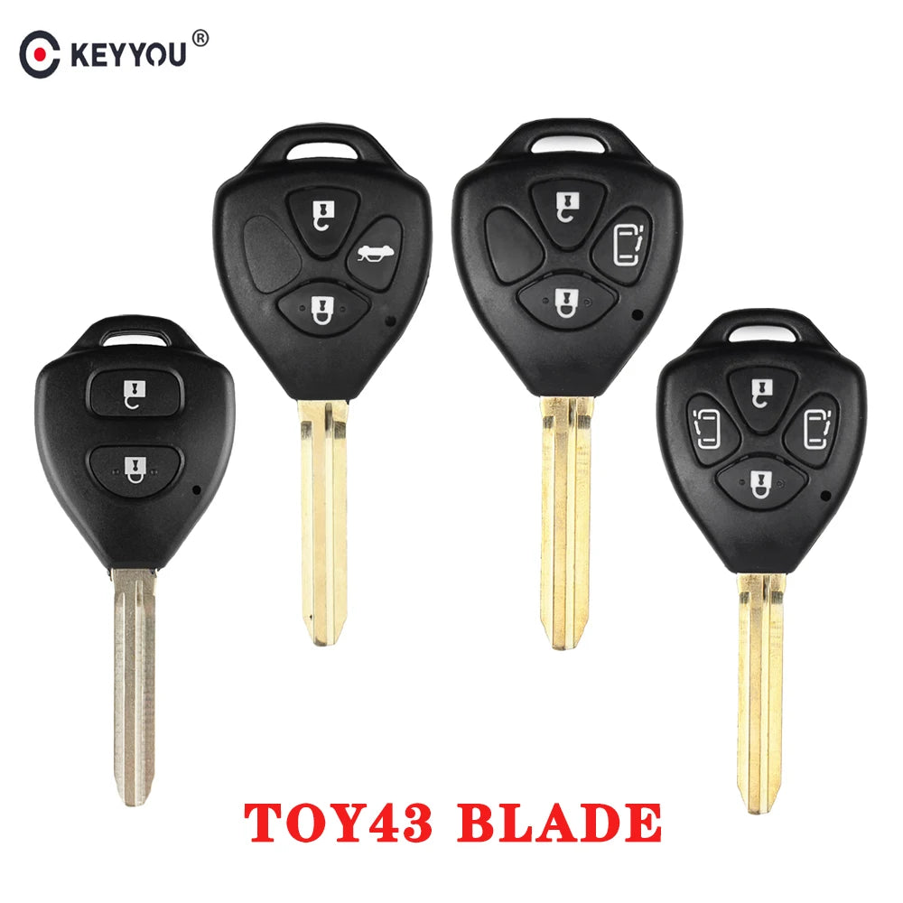 KEYYOU 2/3/4 Buttons Remote Car Key Case Shell FOB For Toyota Camry RAV4 Yaris Prado Tarago Corolla REIZ Crown Avalon Venza Blackbox Automotive Diagnostics
