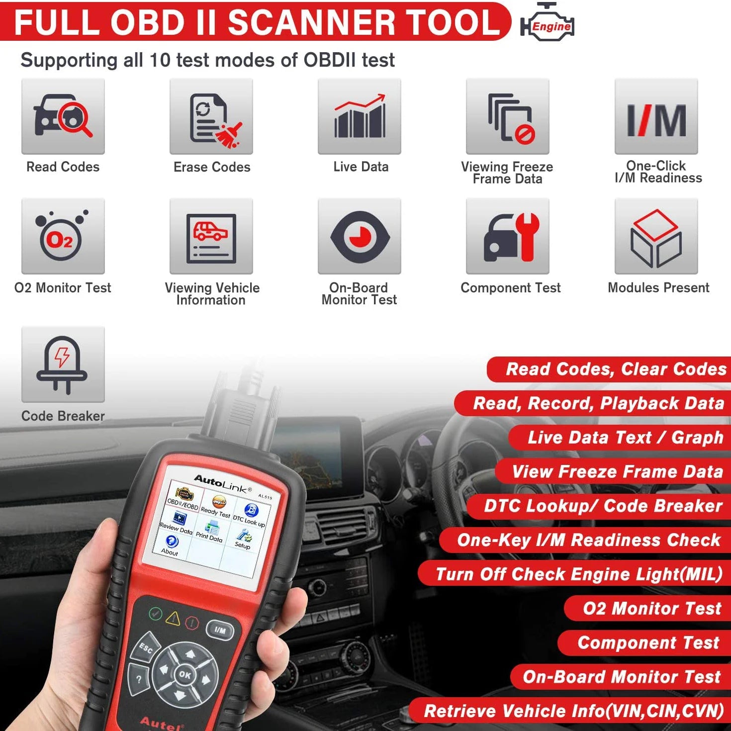 Autel AL519 Automotive Diagnostic Scanner — image 2