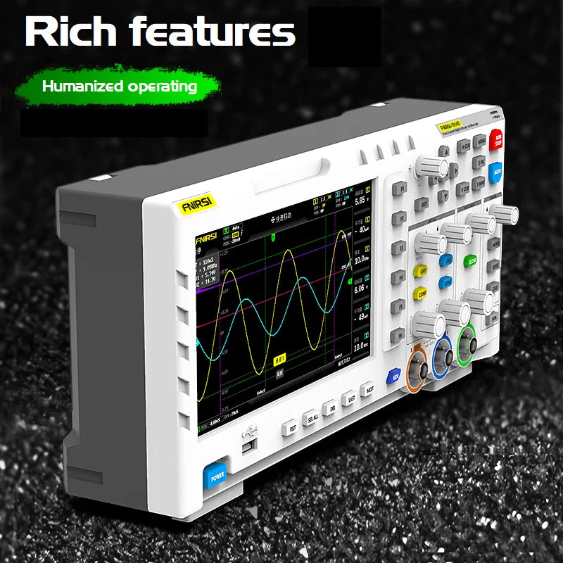 FNIRSI 1014D Digital Oscilloscope 2 In 1 Dual Channel Input Signal Generator 100MHz* 2 Analog Bandwidth 1GSa/s Sampling Rate Blackbox Automotive Diagnostics