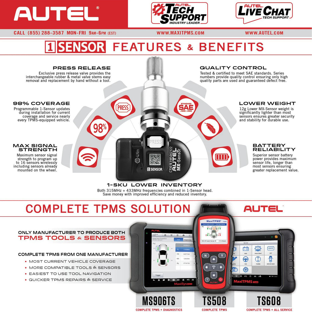 Autel TS501 Pro TS508WF TPMS Sensor — image 2