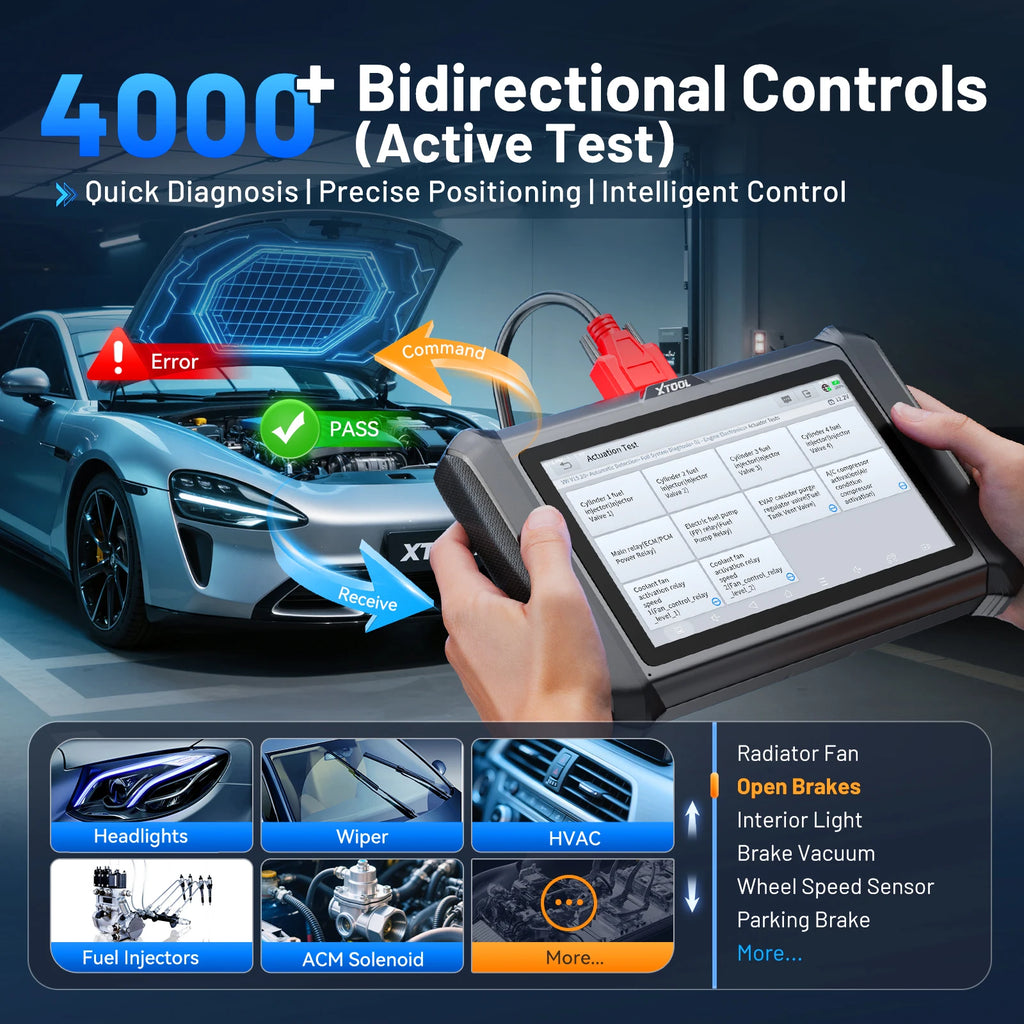 XTOOL D7S V2.0 Automotive Scanner Bi-Directional OBD2 Diagnostic Tool ECU Coding Key Programmer with 39+ Service CANFD DOIP FCA Blackbox Automotive Diagnostics