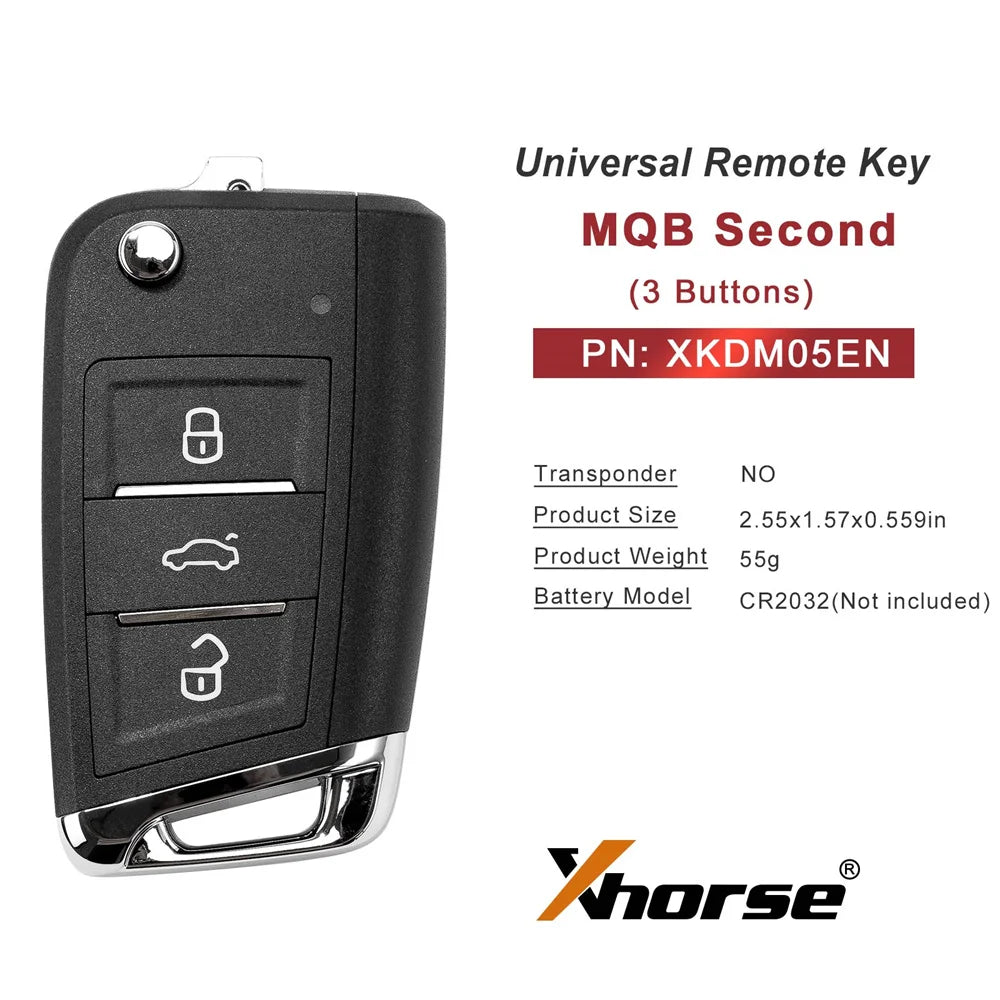 Xhorse XKDM05EN 2nd Generation MQB Style 3 Buttons Wire Remote Support Wireless Programming 5pcs/lot Blackbox Automotive Diagnostics