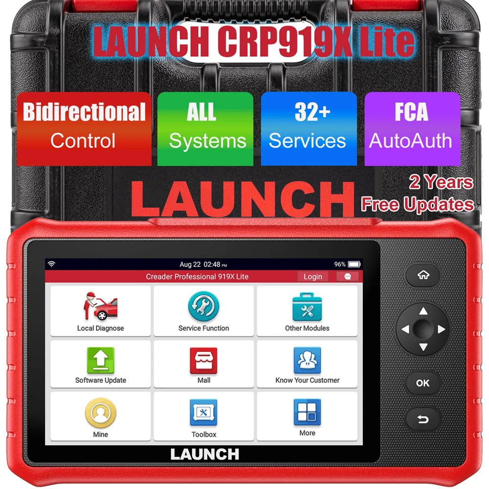 LAUNCH CRP919X Lite Global Version Support 31 Special Functions Full OBD II Functions Automatically Identify VIN Code Blackbox Automotive Diagnostics