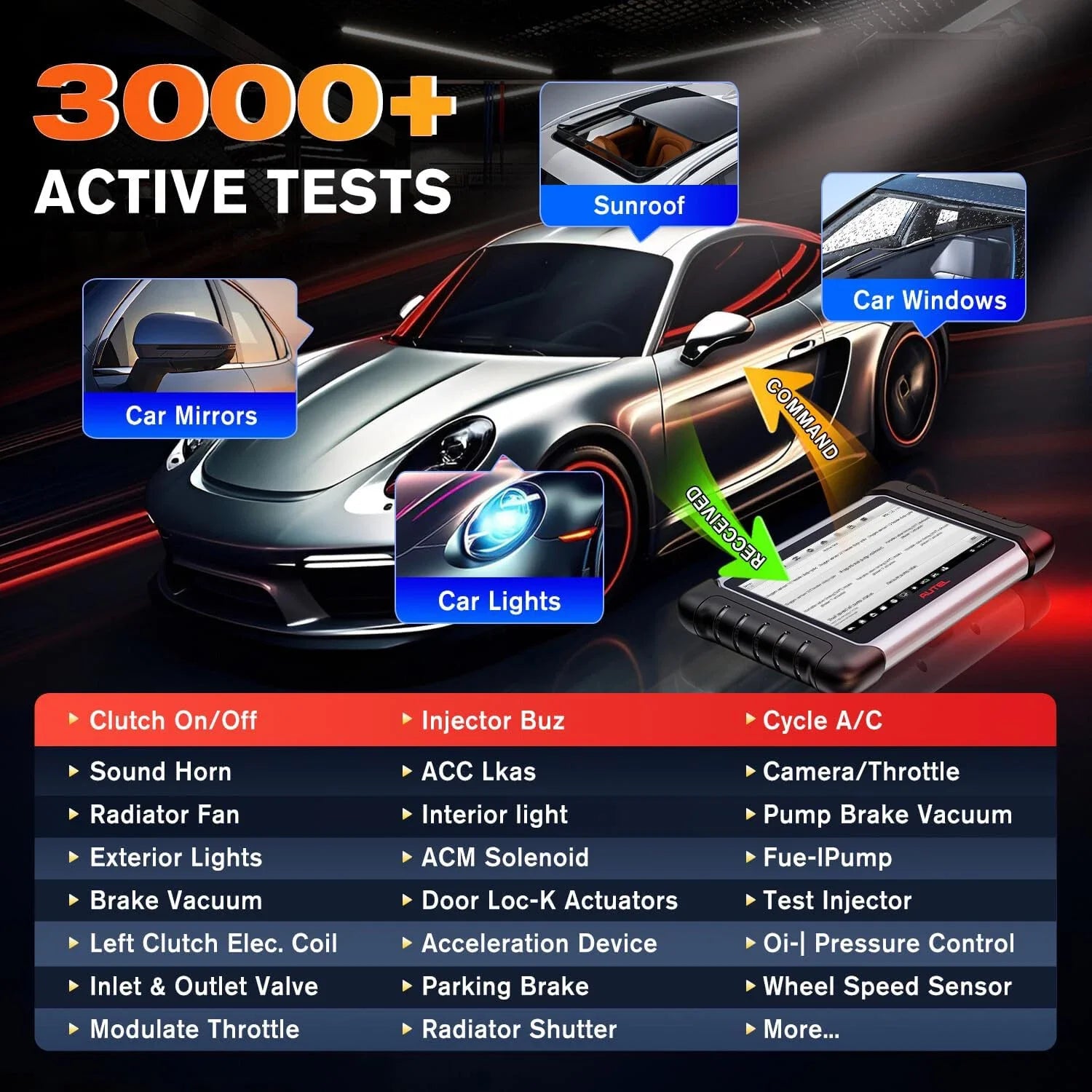 Autel MaxiCOM MK808K-BT Bidirectional Diagnostic Scanner
