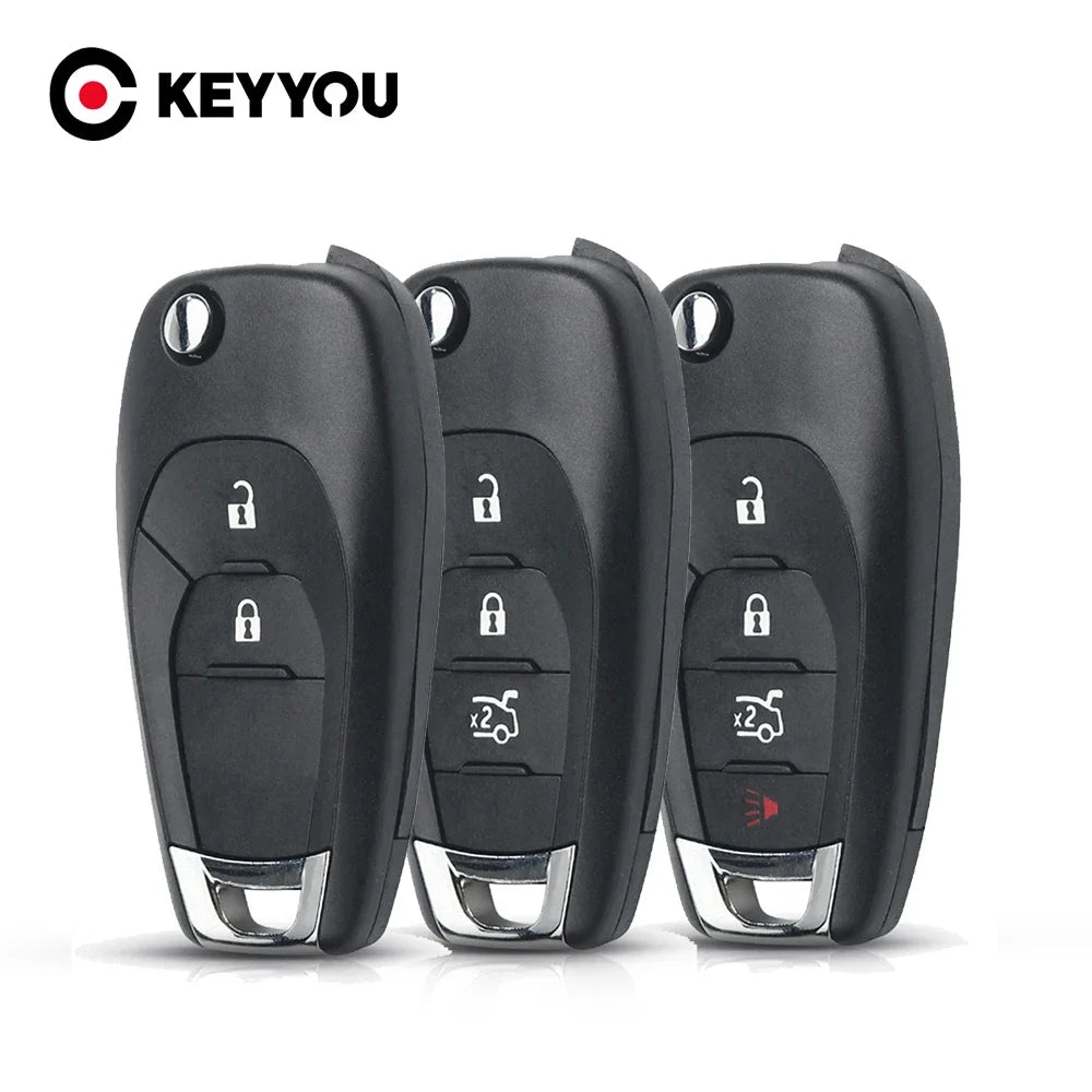 KEYYOU 2/3/4BNT Remote Flip Car Key Shell Case For Chevrolet Cruze Trax LS Badge Spark Sonic Aveo Tracker Onix RS Trailblazer Blackbox Automotive Diagnostics