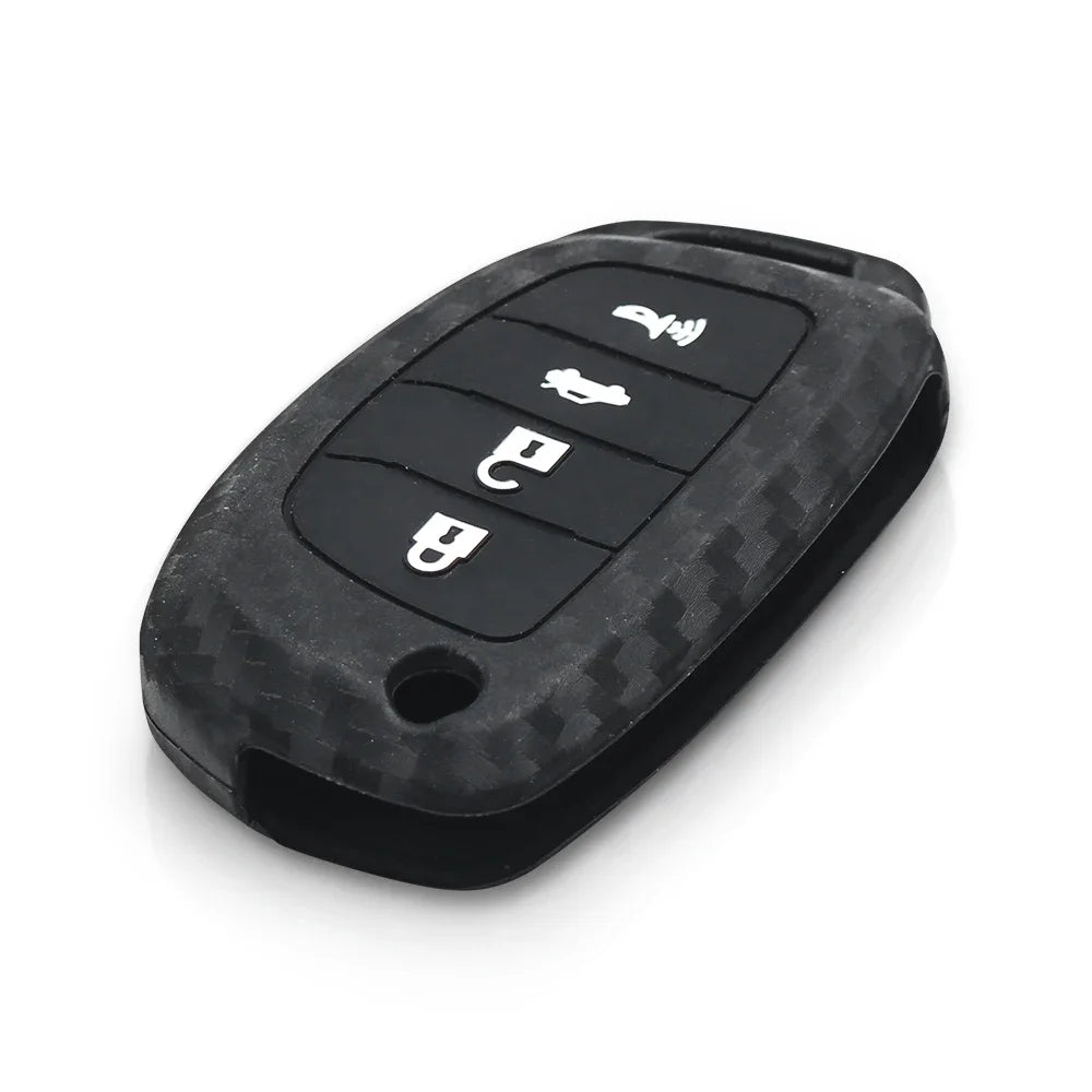 KEYYOU 4 Button Silicone Car Key Case For Hyundai i25 ix35 Sonata 2017 2018 2019 For Car Accessories Key Case Carbon Key Blackbox Automotive Diagnostics