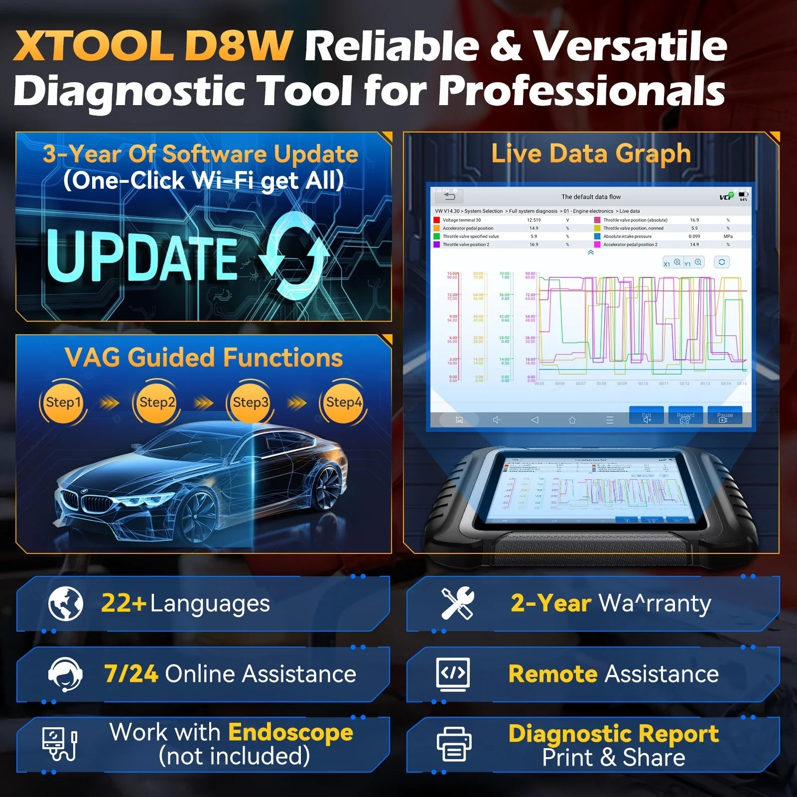 Xtool D8W Automotive Diagnostic Scanner — image 6