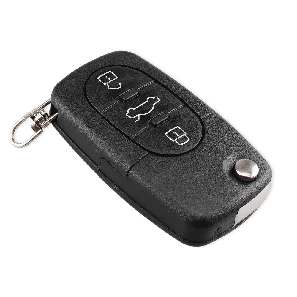 KEYYOU Replacement 3 Buttons Flip Car Key Case Shell Fob For Audi TT A4 A6 A8 Quattro With Blade CR1620 Blackbox Automotive Diagnostics