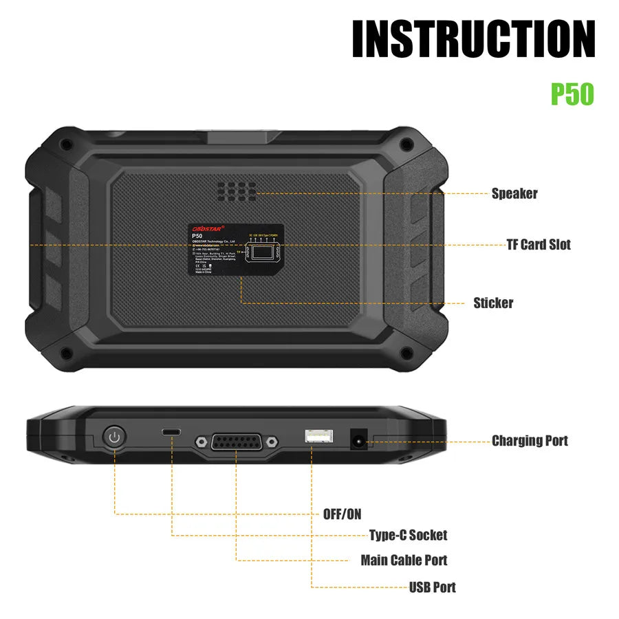 OBDSTAR P50 Airbag Reset Tool Covers 91 Brands and 12200+ ECU Part No. by OBD/Bench Support Battery Reset/ SAS Reset Blackbox Automotive Diagnostics