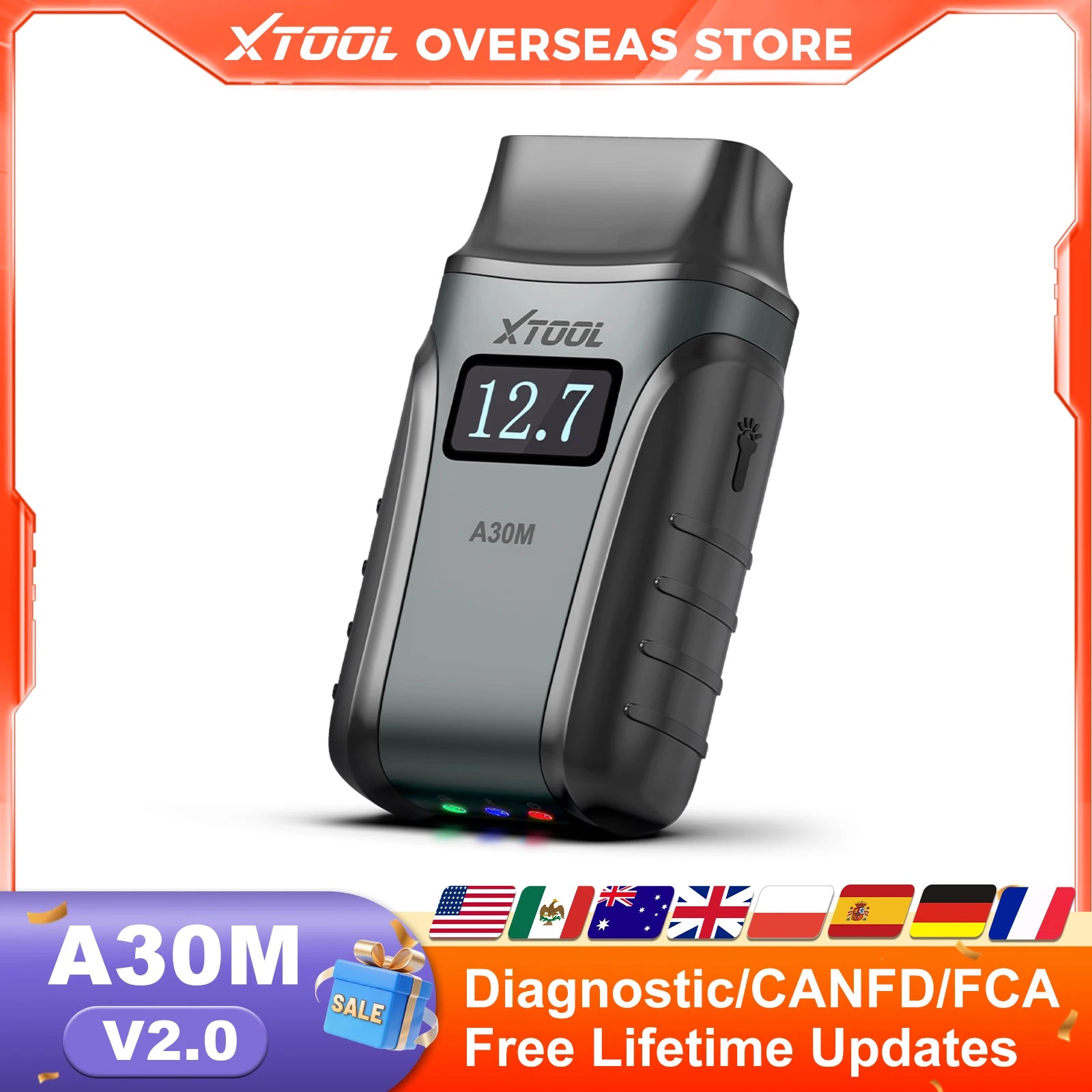 XTOOL Anyscan A30M OBD2 Scanner Active Test Car Diagnostic Tool ABS Bleed Code Reader Auto VIN Lifetime Free Update Blackbox Automotive Diagnostics