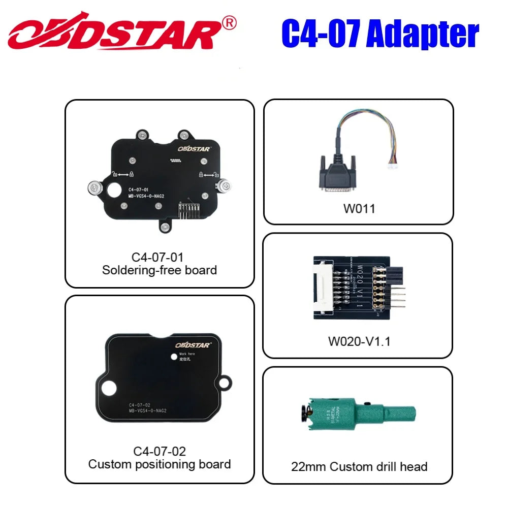 OBDSTAR C4-07 (MB-VGS4-0-NAG2) Adapter Kit Used with X300 G3/KeyMaster G3/DC706 Blackbox Automotive Diagnostics