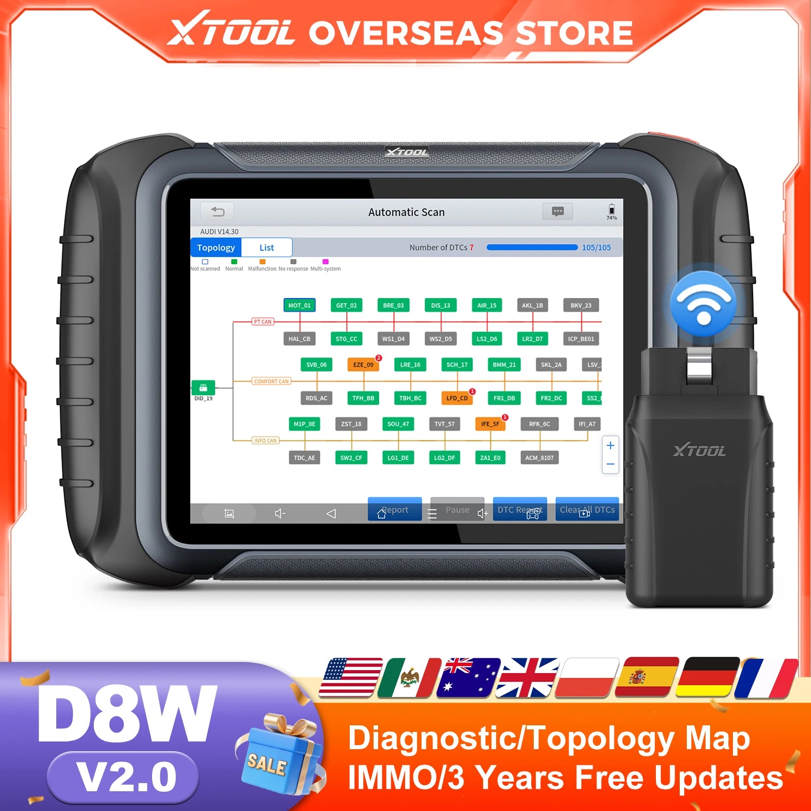 Xtool D8W Automotive Diagnostic Scanner
