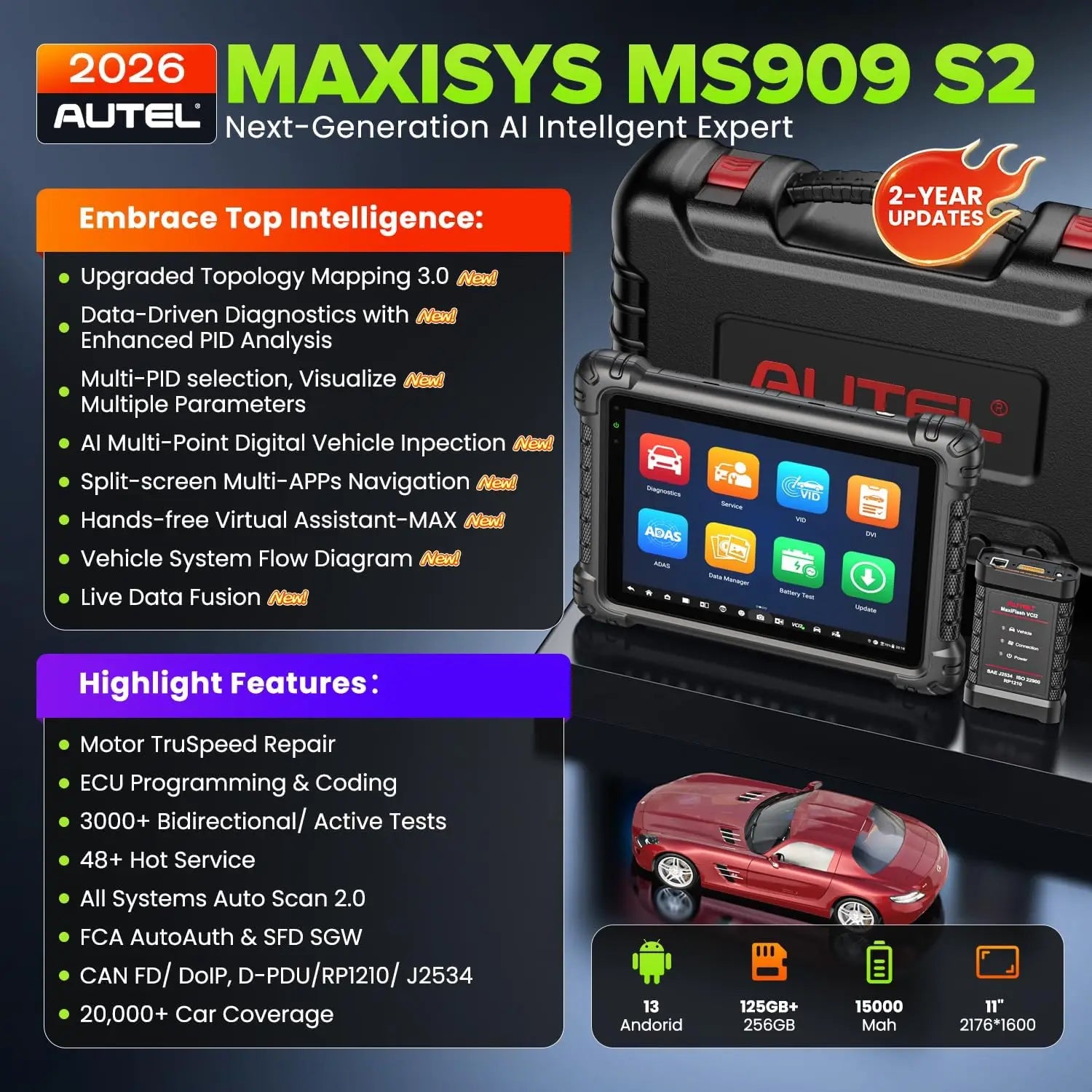 Autel MaxiSys MS909 S Bidirectional Diagnostic Scanner