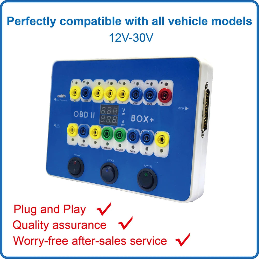 CANBUS Protocol OBDII Breakout Box - OBD BOX+ Pro ECU Bench Connector + Electronic Current Display Auto Diagnostic Tool Blackbox Automotive Diagnostics