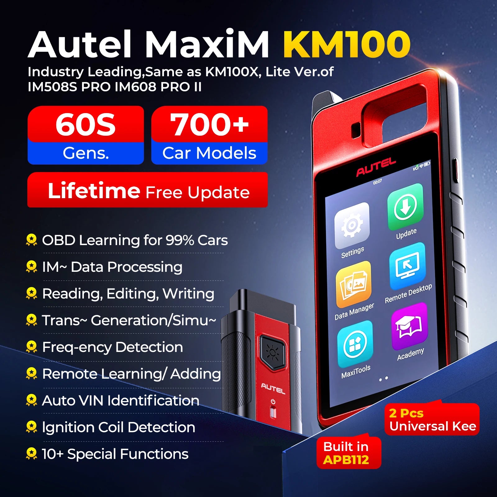 Autel KM100 Key Programmer and Immobilizer Tool