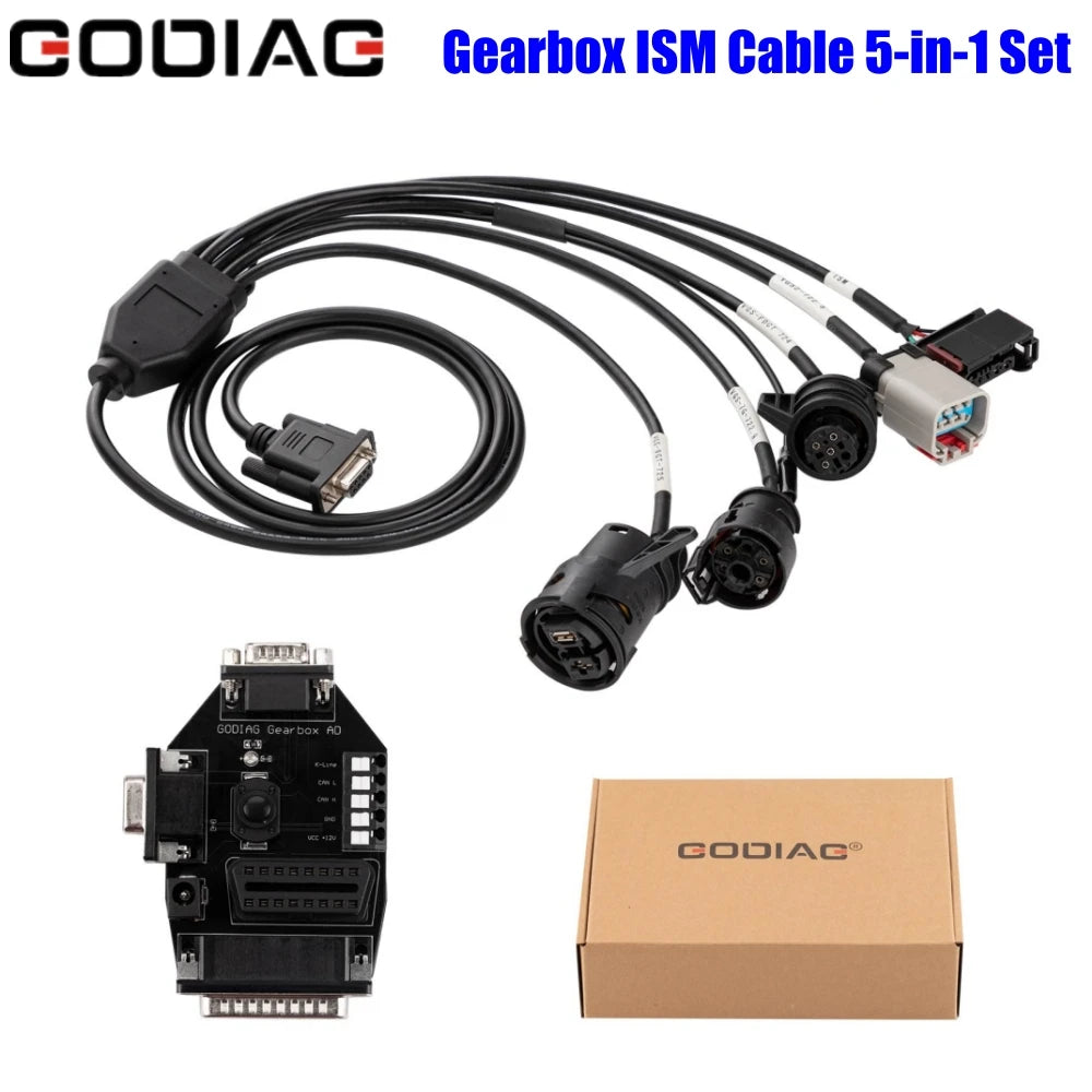 GODIAG Gearbox ISM Cable 5-in-1 Set for Mercedes Benz ISM/ VGS-FDCT 724/ VGS2-722.8/ VGS-7Gtronic-722.9/ VGS-9GT-725 Blackbox Automotive Diagnostics