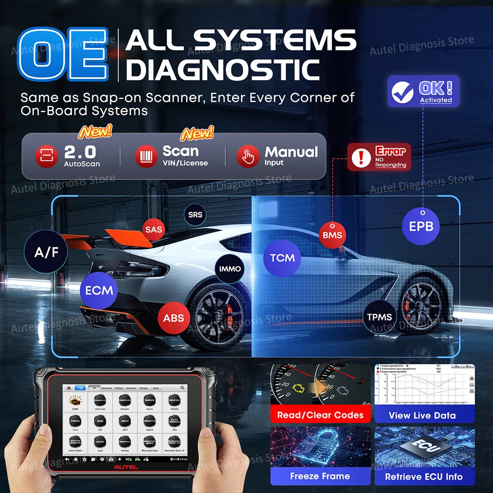 Autel MaxiCOM MK900BT Bidirectional Diagnostic Scanner