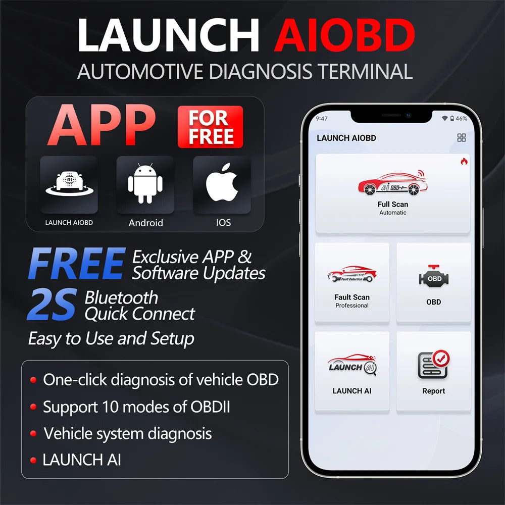 2026 LAUNCH AIOBD (NueraDiag) Automotive Diagnosis Terminal Global Version Blackbox Automotive Diagnostics