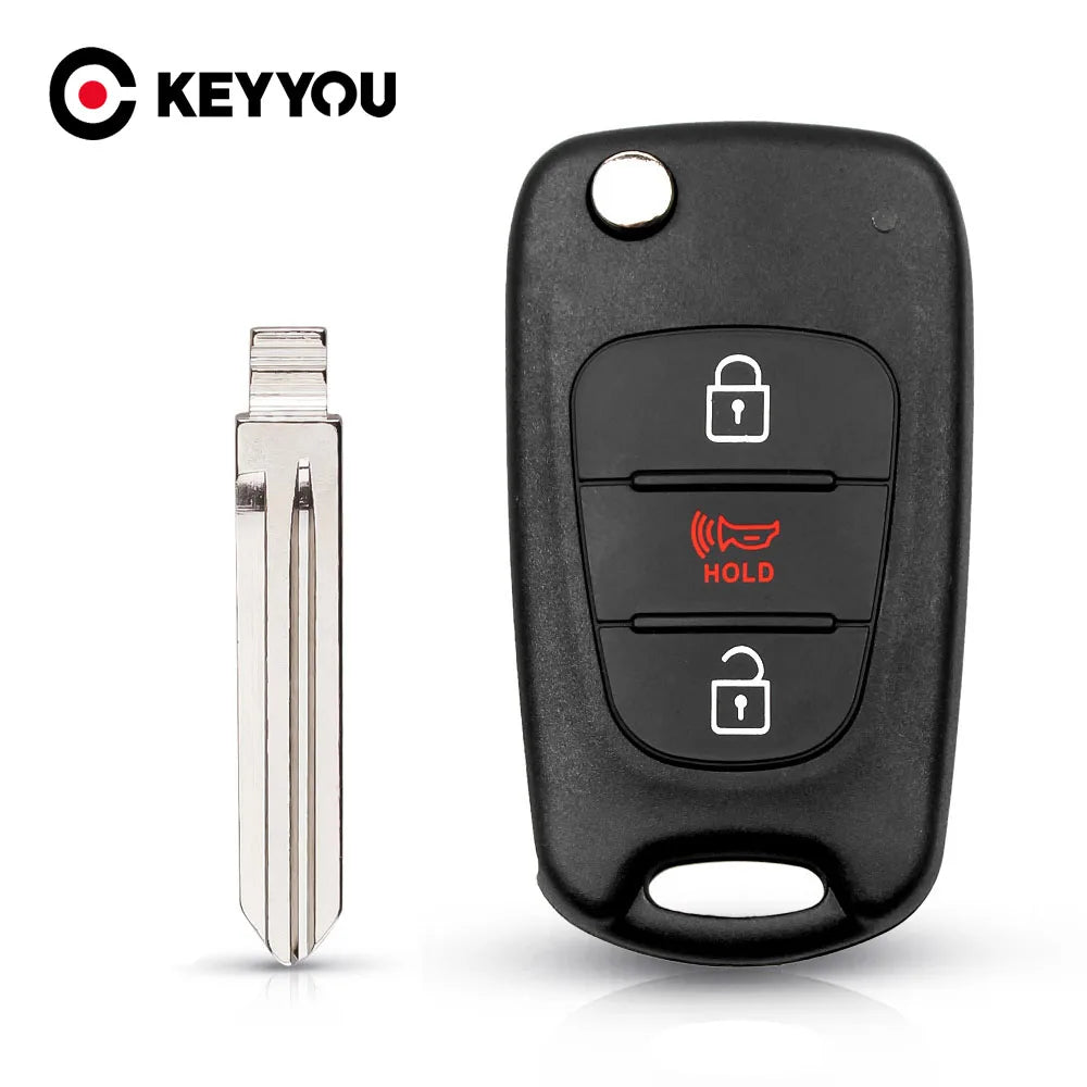 KEYYOU New 3 Buttons Flip Folding Remote Key Shell For HYUNDAI KIA SOUL Car Keys Blank Case Cover Blackbox Automotive Diagnostics