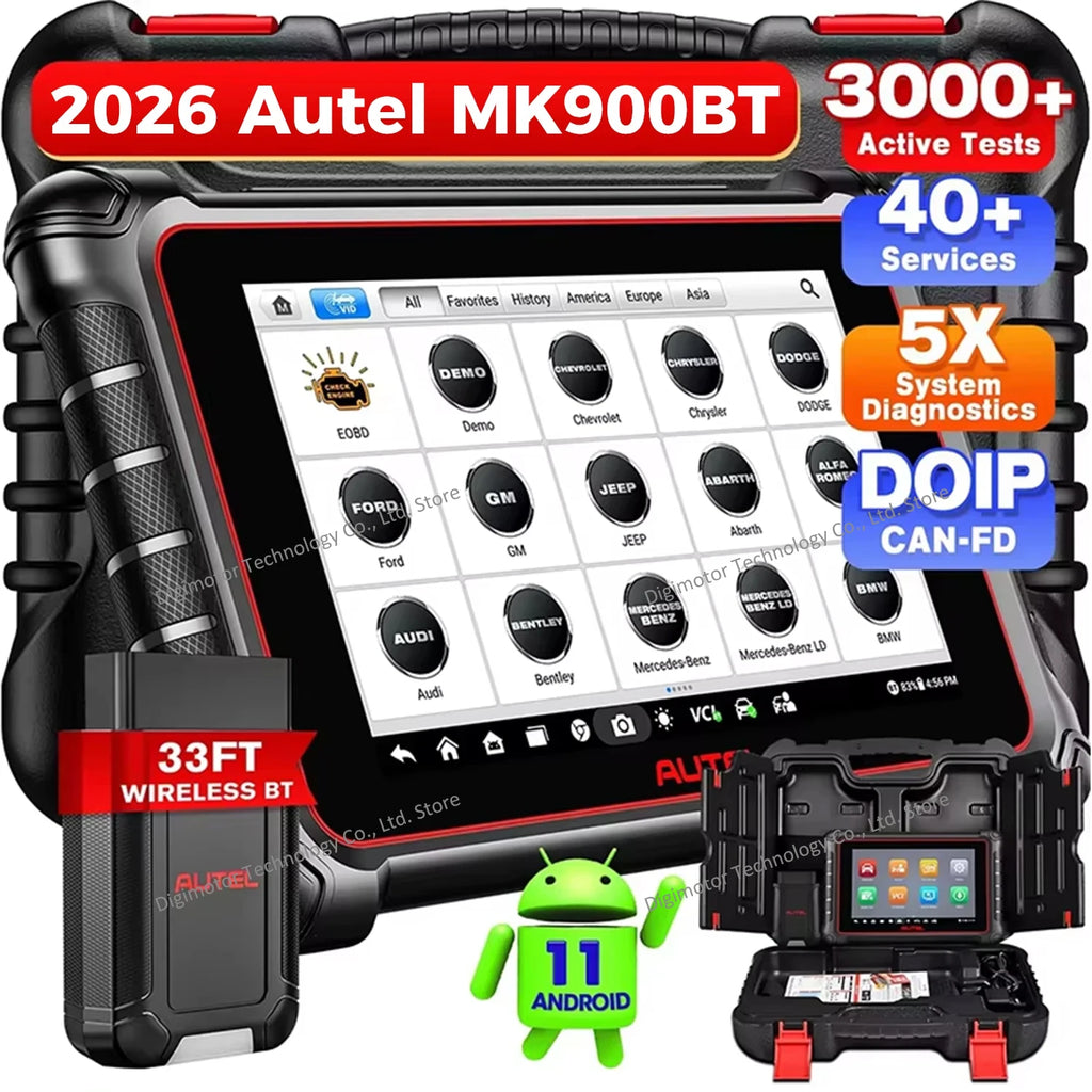 Autel MaxiCOM MK900BT Scanner MK900 BT Diagnostic Tool Bidirectional Scanner with CAN FD/DoIP, Upgraded of MK808BT MK808S MK900 Blackbox Automotive Diagnostics