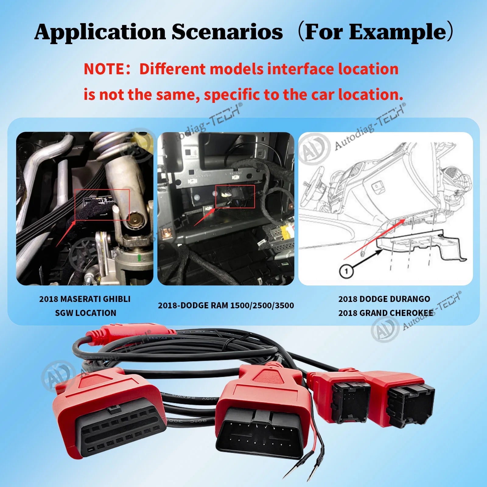 FCA 12+8 Cable Adapter for Chrysler, Security Bypass OBD2 SGW Adaptor for FCA 12 8 Connector,Work with Diagnostic Scan Tools Blackbox Automotive Diagnostics