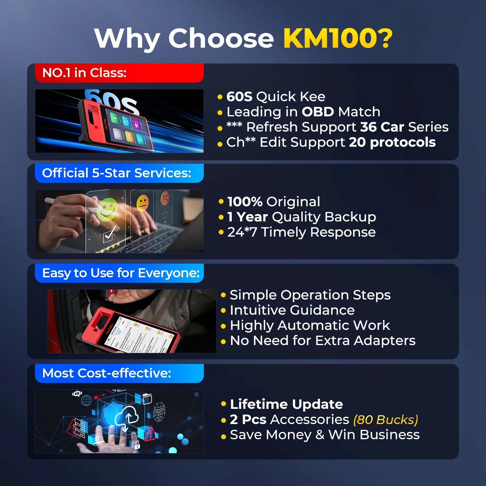 Autel KM100 Key Programmer and Immobilizer Tool