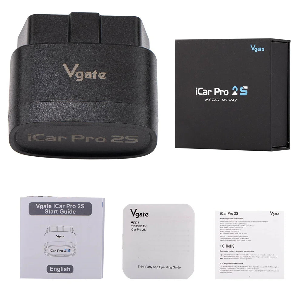 Vgate iCar Pro 2S Bluetooth OBD-II Adapter Free Firmware Update for iOS/Android/Windows Blackbox Automotive Diagnostics
