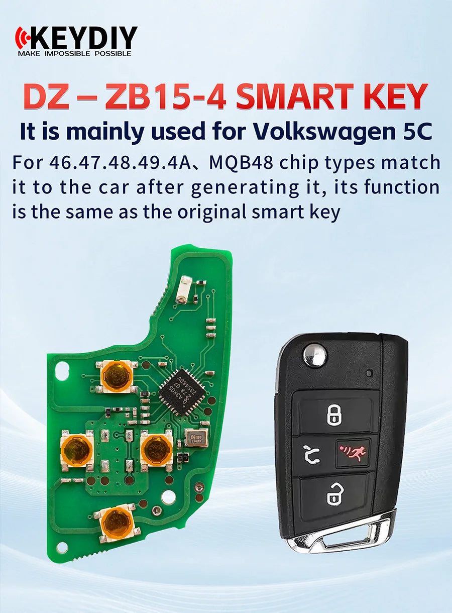 KEYDIY DZ-ZB15-3 DZ-ZB15-4 Remote Key — Volkswagen — image 5
