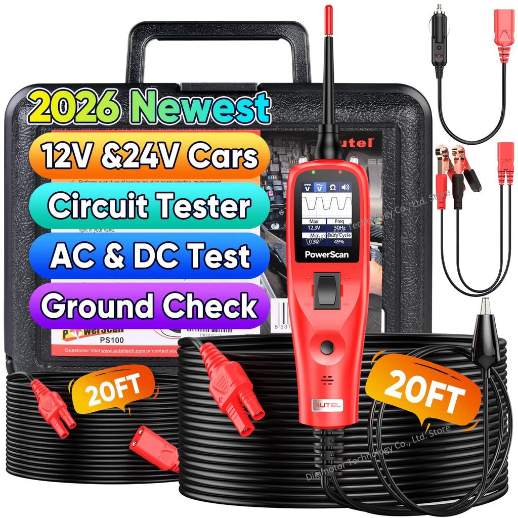 Autel PowerScan PS100 Automotive Circuit Tester, Power Circuit Probe Tools, 12-24V Electrical Short Open Breaker Circuit Finder Blackbox Automotive Diagnostics