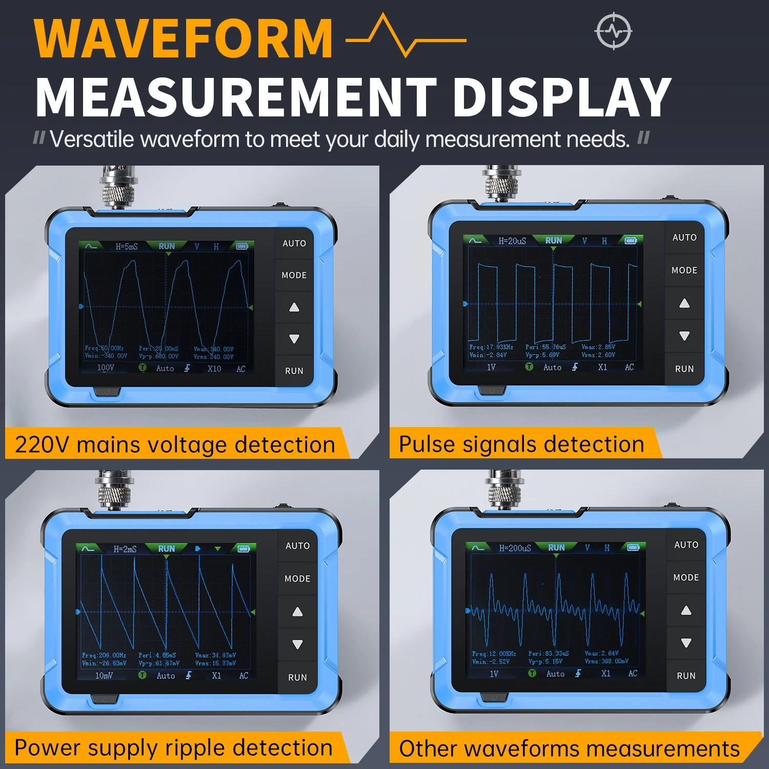 FNIRSI New DSO510 DSO152 DSO153 Mini Handheld Digital 2 IN 1 Oscilloscope Portable 48MS/s 10MHz Bandwidth Electronic Repair Tool Blackbox Automotive Diagnostics