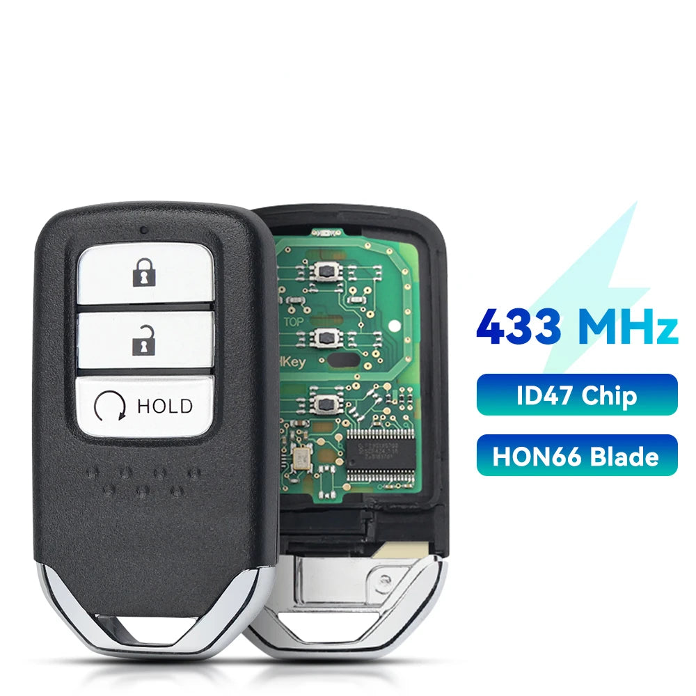 KEYYOU KR5V2X For Honda Accord Piot CR-V Civic 2016 2017 2018 2019 2020 433MHz ID47 Chip 2/3/4/5/6/7 Button Smart Remote Key Fob Blackbox Automotive Diagnostics
