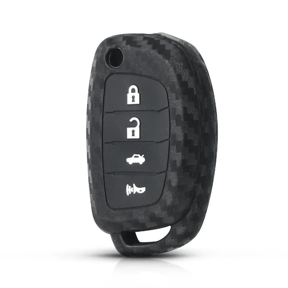 KEYYOU 4 Button Silicone Car Key Case For Hyundai i25 ix35 Sonata 2017 2018 2019 For Car Accessories Key Case Carbon Key Blackbox Automotive Diagnostics