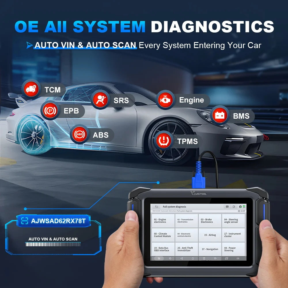 VDIAGTOOL VD70 Lite OBD2 Automotive Scanner Bi-Directional Car Diagnostic Key Tool Programmer with 31+Reset DOIP Free Updates Blackbox Automotive Diagnostics