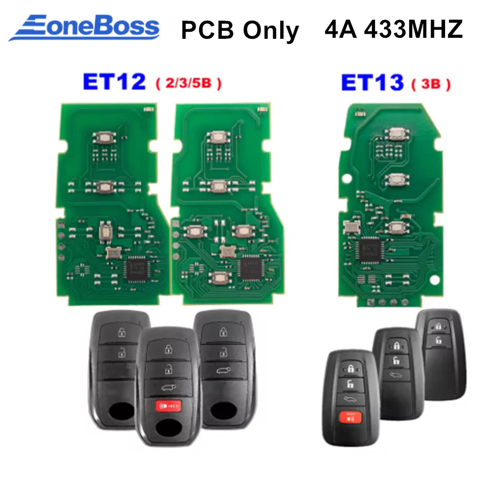 EONEBOSS ET-12 ET-13 ET12 ET13 PCB Board 4A 433MHZ for Toyota/Lexus/Subaru Near-OEM Smart Key Blackbox Automotive Diagnostics