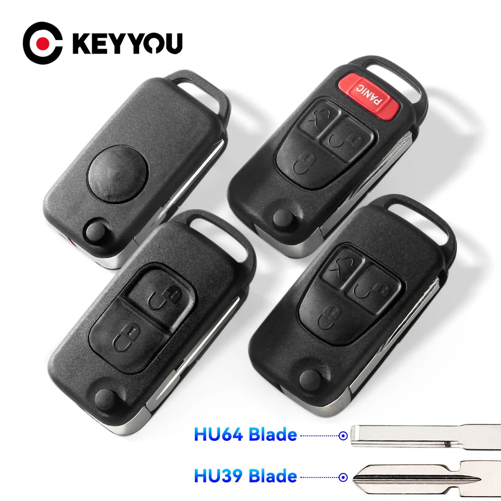 KEYYOU 1/2/3/4 Button Flip Folding Car Remote Key shell For Mercedes Benz SLK E113 A C E S W168 W124 W202 W203 Auto Key Case Blackbox Automotive Diagnostics