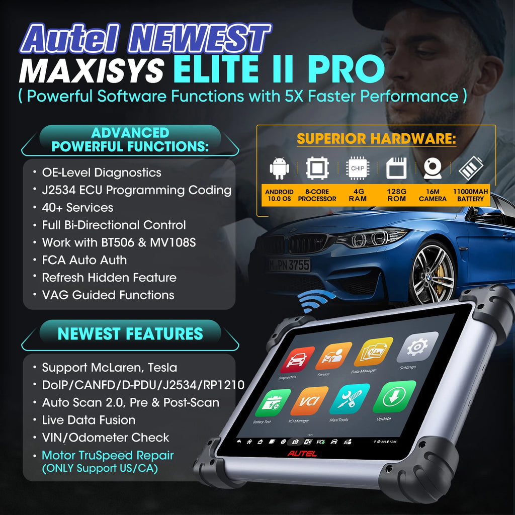 2026 Autel MaxiSys Elite II Pro Scanner, 2 Years Free Update, DoIP CANFD ECU Programming Coding 38+ Service Diagnostic Scan Tool Blackbox Automotive Diagnostics