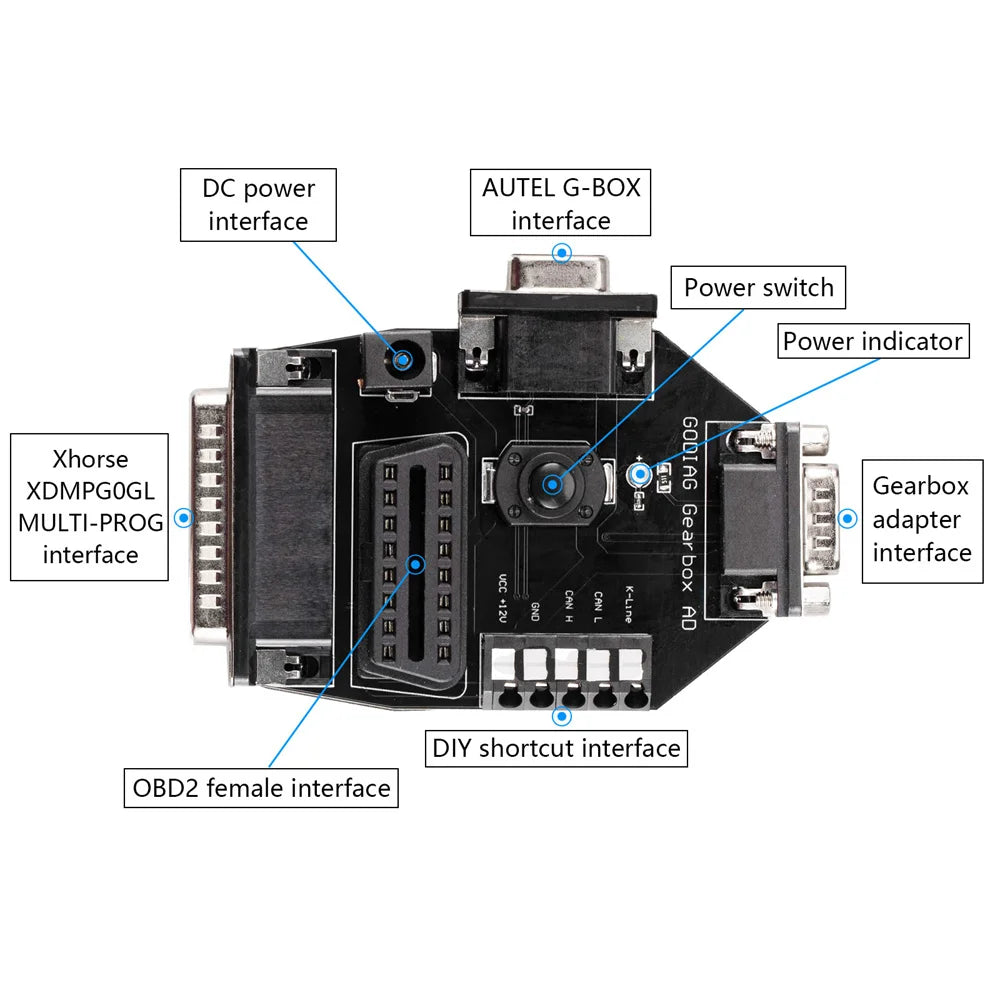 GODIAG Gearbox Cable 9-in-1 for V-A-G V30 DQ200 DL501 VL300 VL381 DQ500 DQ250 DQ380 DQ381 DQ400E Connects Gbox Multi Prog Blackbox Automotive Diagnostics