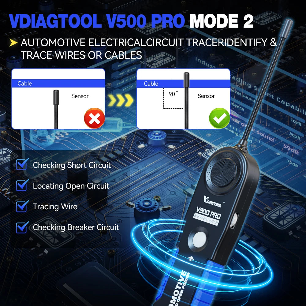 VDIAGTOOL V500PRO 2-in-1 Automotive Power Probe Tool with Multimeter/Oscilloscope/Injector Test 9-30V Circuit Voltage Break Test Blackbox Automotive Diagnostics