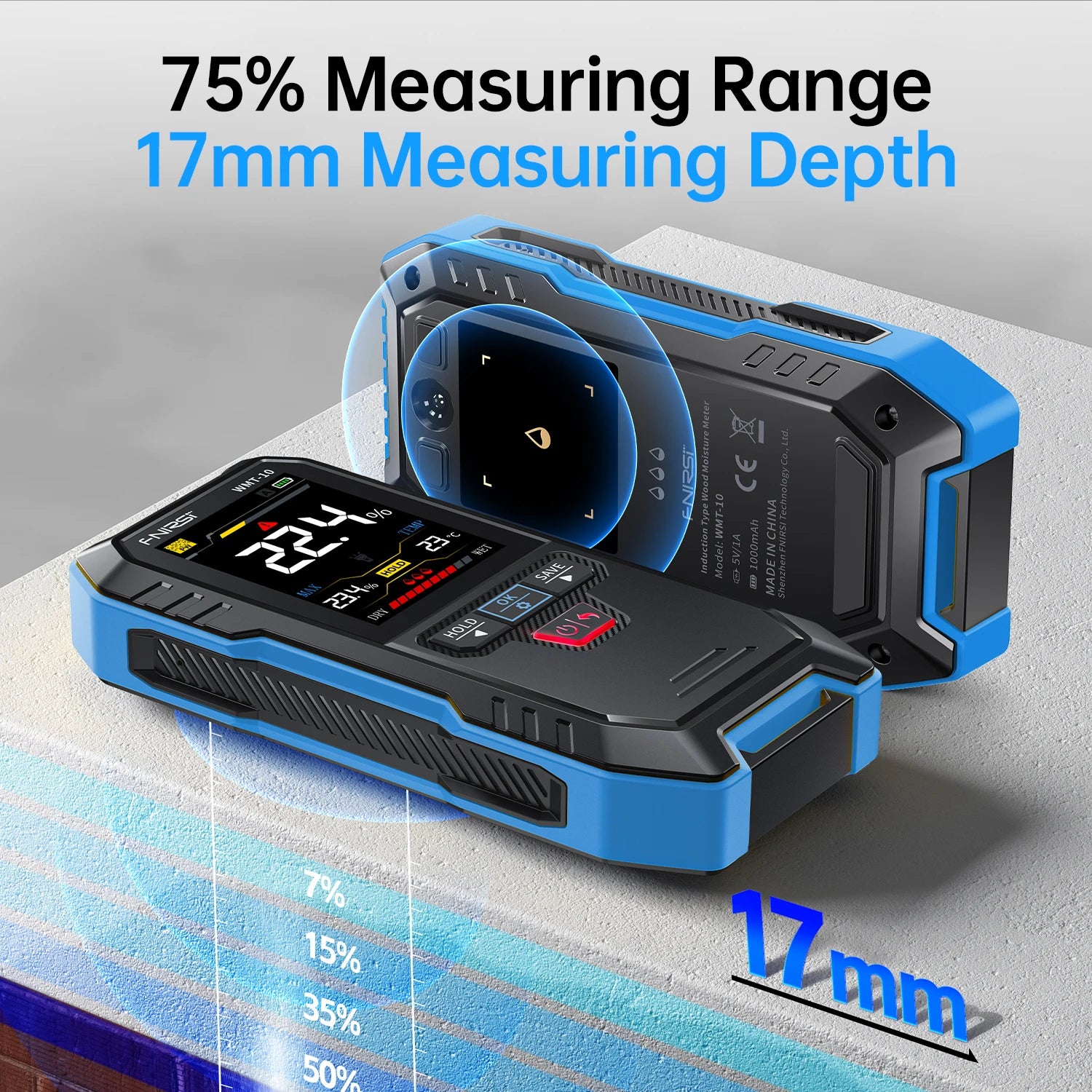 FNIRSI WMT-10 Inductive Wood Moisture Meter Hygrometer Non-contact Timber Damp Wall Detector Non-destructive Humidity Tester Blackbox Automotive Diagnostics