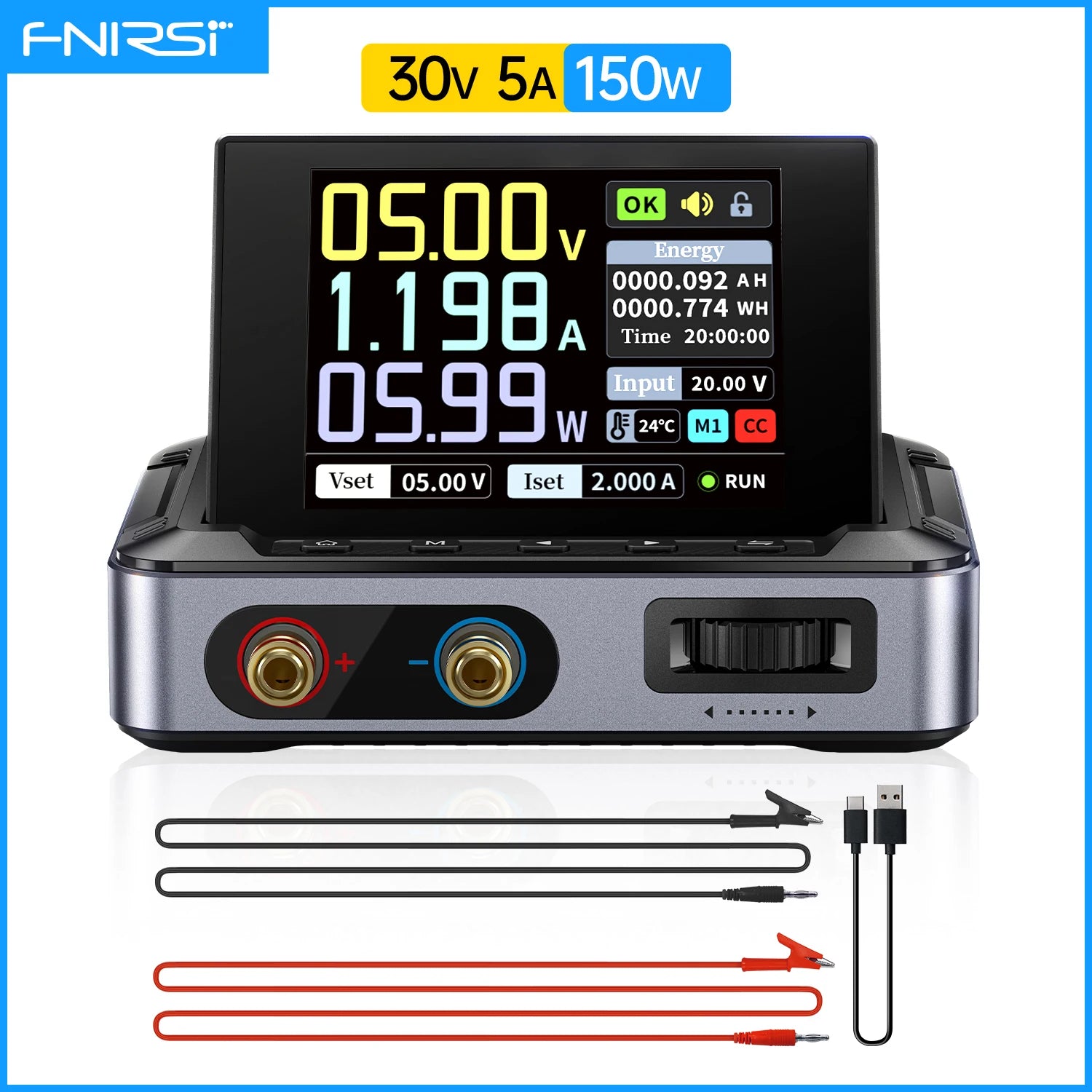FNIRSI DPS-150 Programmable CNC DC Switching Power Supply 30V 5A Adjustable Voltage Regulator Laboratory Bench Power Supply Blackbox Automotive Diagnostics