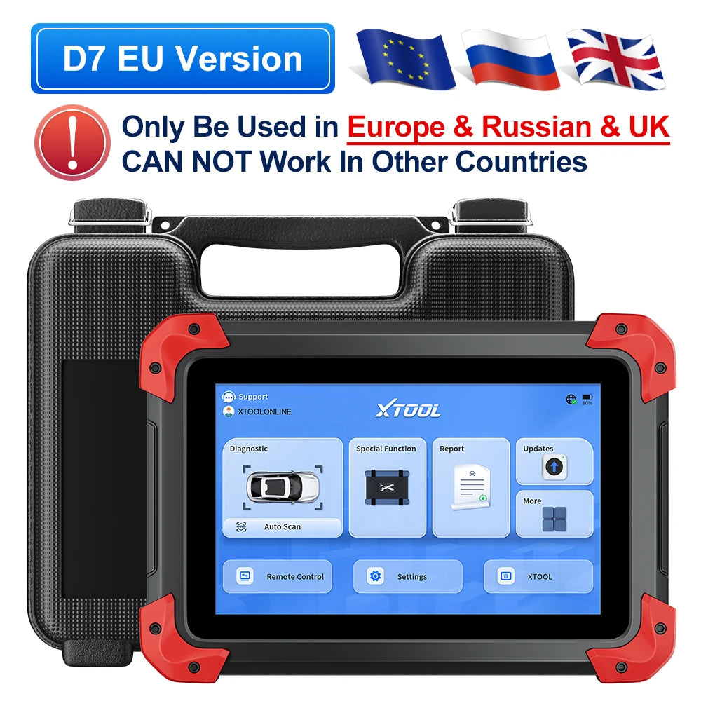 XTOOL D7 V2.0 OBD2 Automotive Scanner Key Programmer All System Car Diagnostic Tool ECU Coding with 39+ Resets CANFD DOIP FCA Blackbox Automotive Diagnostics
