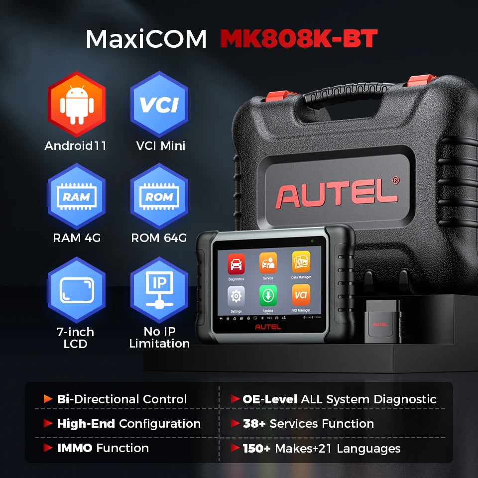 Autel MaxiCOM MK808KBT Bidirectional Diagnostic Scanner