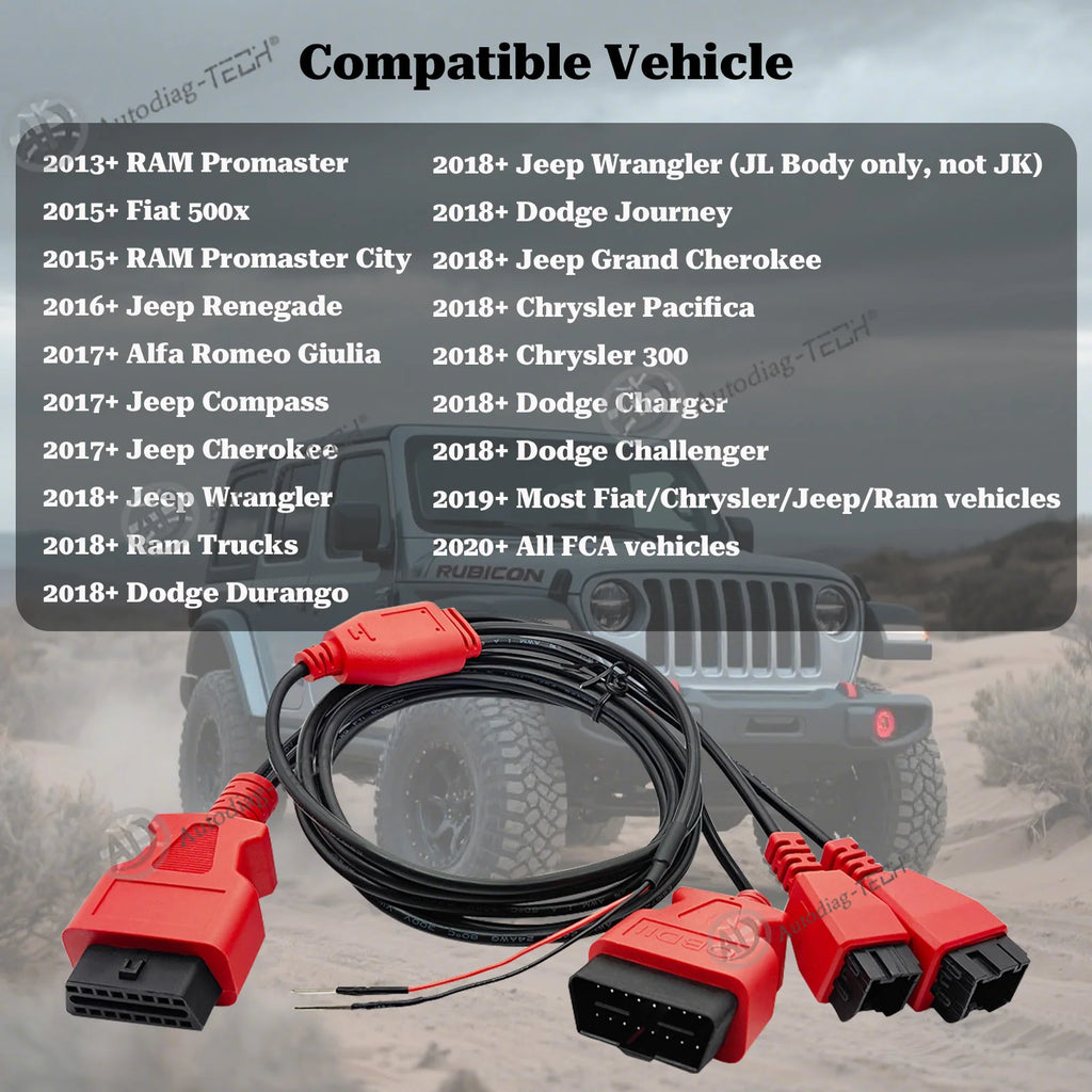 FCA 12+8 Cable Adapter for Chrysler, Security Bypass OBD2 SGW Adaptor for FCA 12 8 Connector,Work with Diagnostic Scan Tools Blackbox Automotive Diagnostics