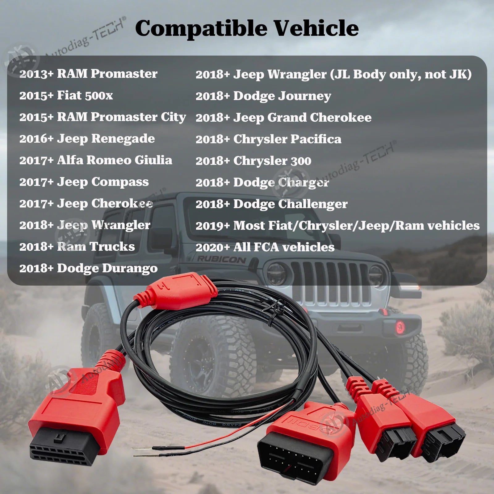 FCA 12+8 Cable Adapter for Chrysler, Security Bypass OBD2 SGW Adaptor for FCA 12 8 Connector,Work with Diagnostic Scan Tools Blackbox Automotive Diagnostics