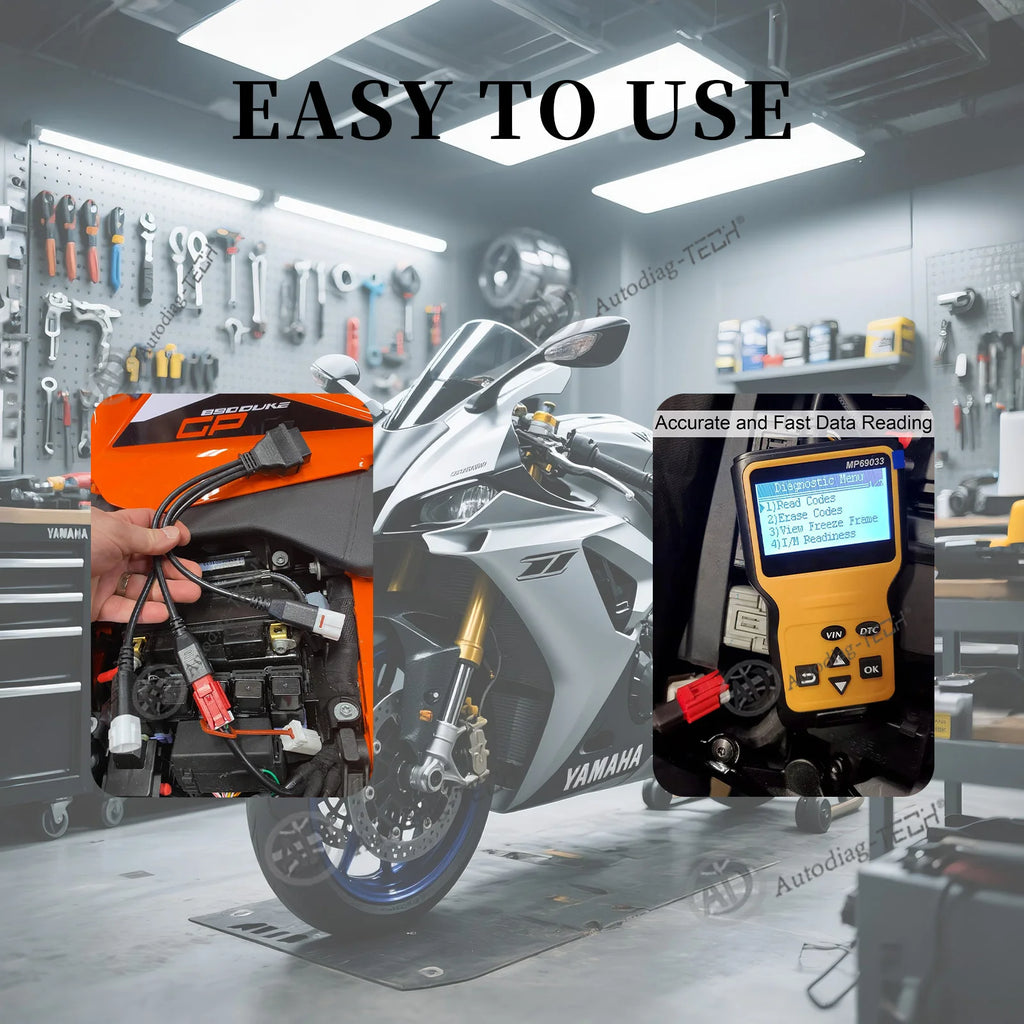 3-in-1 OBD2 Diagnostic Adapter Cable for Yamaha Motorcycle Kline Honda CRF KTM,Fit Euro 5 3pin+4pin+6pin to 16pin Connector Blackbox Automotive Diagnostics