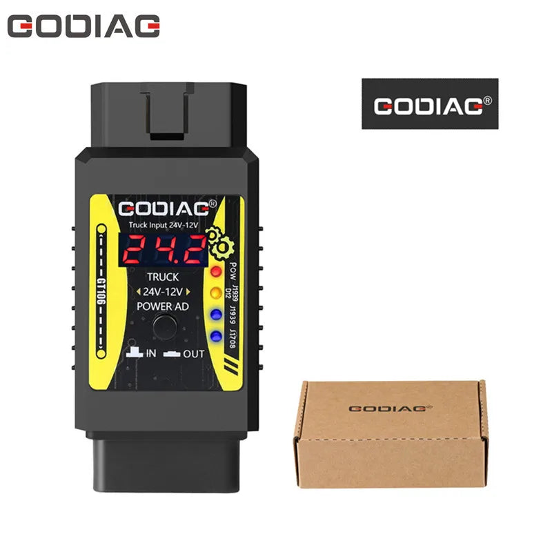 Godiag GT106 PLUS  24V to 12V Heavy Duty Truck Adapter for X431 for Truck Converter Heavy Duty Vehicles Diagnosis Blackbox Automotive Diagnostics