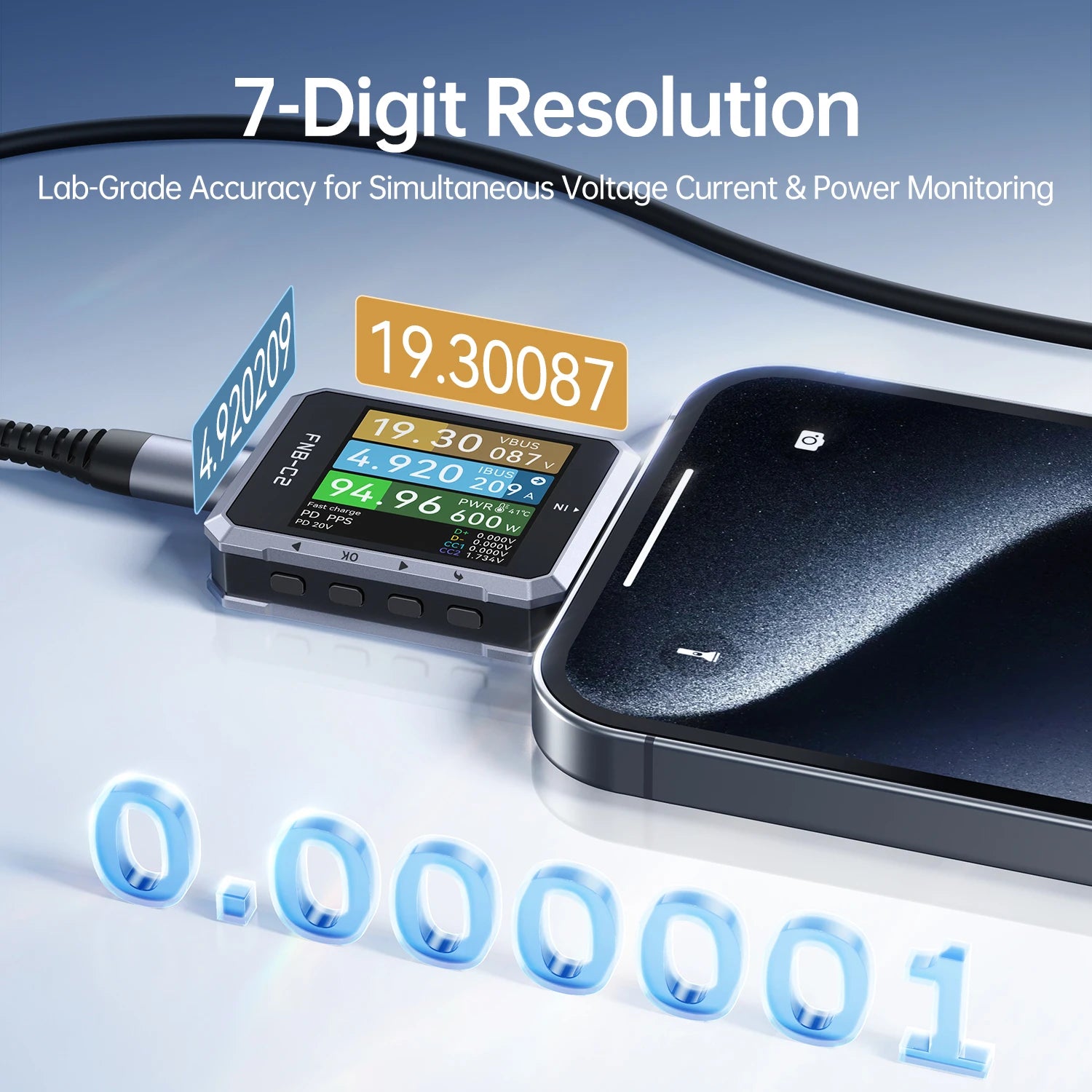 FNIRSI FNB-C2 Type-C Fast Charging Tester PD3.1 240W Max Power Digital Ammeter Voltmeter Charger Power Bank Phone Tester Blackbox Automotive Diagnostics