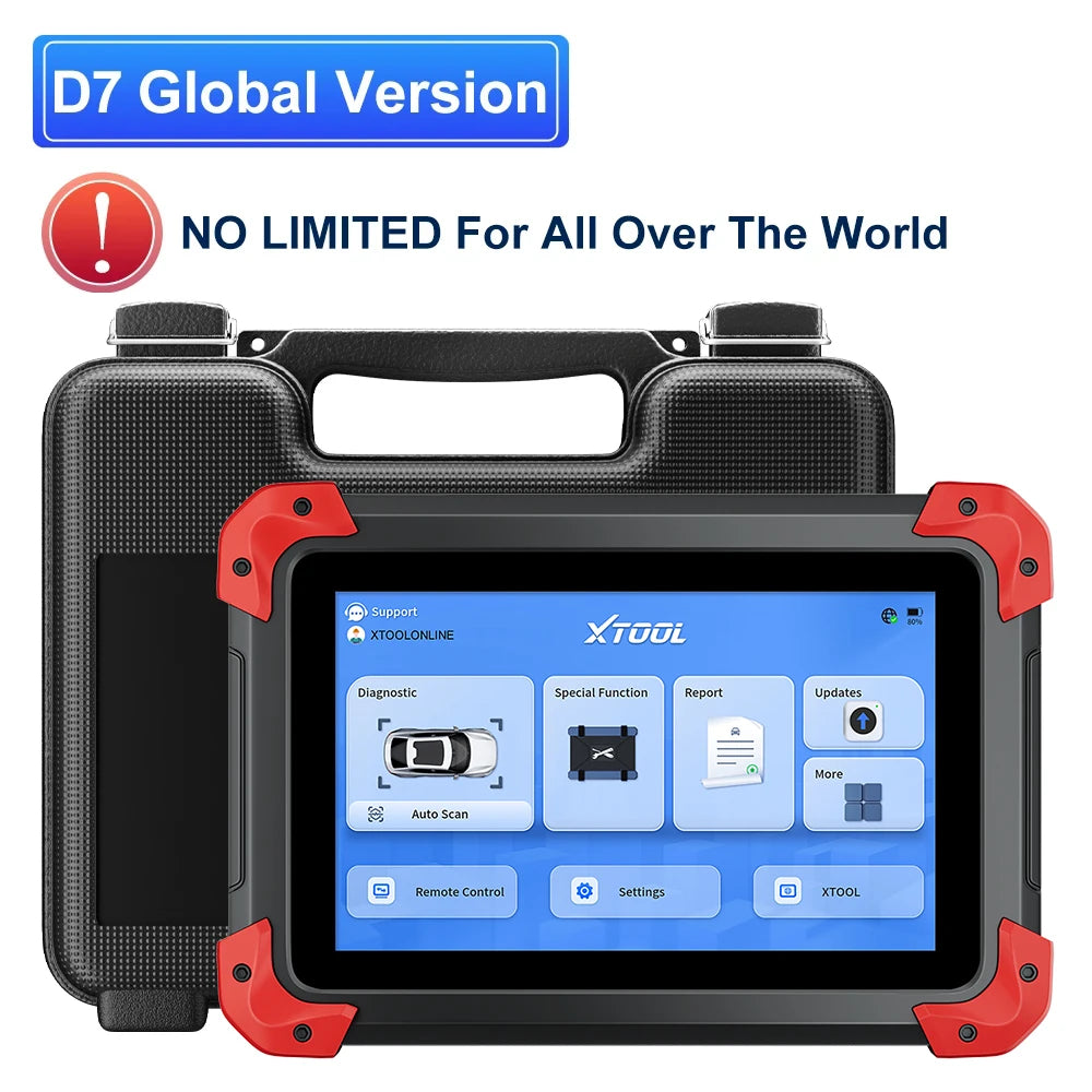 XTOOL D7 V2.0 OBD2 Automotive Scanner Key Programmer All System Car Diagnostic Tool ECU Coding with 39+ Resets CANFD DOIP FCA Blackbox Automotive Diagnostics